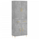 vidaXL betonszürke szerelt fa magasszekrény 69,5 x 34 x 180 cm