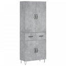 vidaXL betonszürke szerelt fa magasszekrény 69,5 x 34 x 180 cm