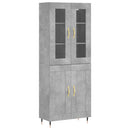 vidaXL betonszürke szerelt fa magasszekrény 69,5 x 34 x 180 cm