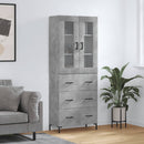 vidaXL betonszürke szerelt fa magasszekrény 69,5 x 34 x 180 cm