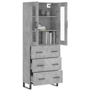 vidaXL betonszürke szerelt fa magasszekrény 69,5 x 34 x 180 cm