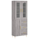 vidaXL szürke sonoma szerelt fa magasszekrény 69,5 x 34 x 180 cm