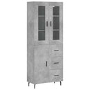 vidaXL betonszürke szerelt fa magasszekrény 69,5 x 34 x 180 cm