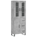 vidaXL betonszürke szerelt fa magasszekrény 69,5 x 34 x 180 cm