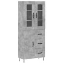 vidaXL betonszürke szerelt fa magasszekrény 69,5 x 34 x 180 cm