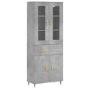 vidaXL betonszürke szerelt fa magasszekrény 69,5 x 34 x 180 cm