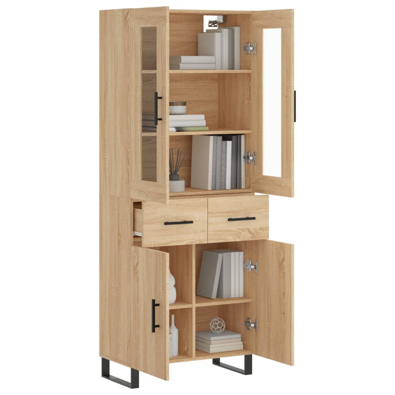 vidaXL sonoma tölgy szerelt fa magasszekrény 69,5 x 34 x 180 cm