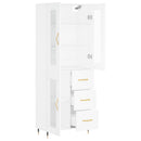 vidaXL fehér szerelt fa magasszekrény 69,5 x 34 x 180 cm