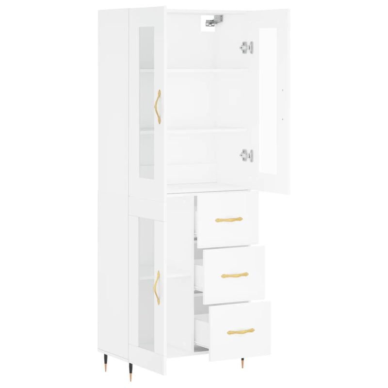 vidaXL fehér szerelt fa magasszekrény 69,5 x 34 x 180 cm