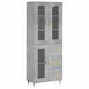 vidaXL betonszürke szerelt fa magasszekrény 69,5 x 34 x 180 cm