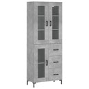 vidaXL betonszürke szerelt fa magasszekrény 69,5 x 34 x 180 cm