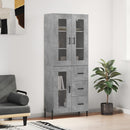 vidaXL betonszürke szerelt fa magasszekrény 69,5 x 34 x 180 cm