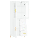 vidaXL fehér szerelt fa magasszekrény 69,5 x 34 x 180 cm