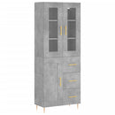 vidaXL betonszürke szerelt fa magasszekrény 69,5 x 34 x 180 cm