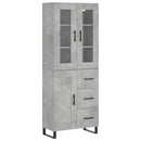vidaXL betonszürke szerelt fa magasszekrény 69,5 x 34 x 180 cm