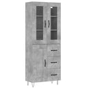 vidaXL betonszürke szerelt fa magasszekrény 69,5 x 34 x 180 cm