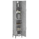 vidaXL betonszürke szerelt fa magasszekrény 34,5x34x180 cm