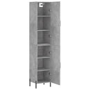 vidaXL betonszürke szerelt fa magasszekrény 34,5x34x180 cm
