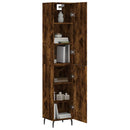 vidaXL füstös tölgy színű szerelt fa magasszekrény 34,5x34x180 cm