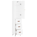 vidaXL magasfényű fehér szerelt fa magasszekrény 34,5 x 34 x 180 cm