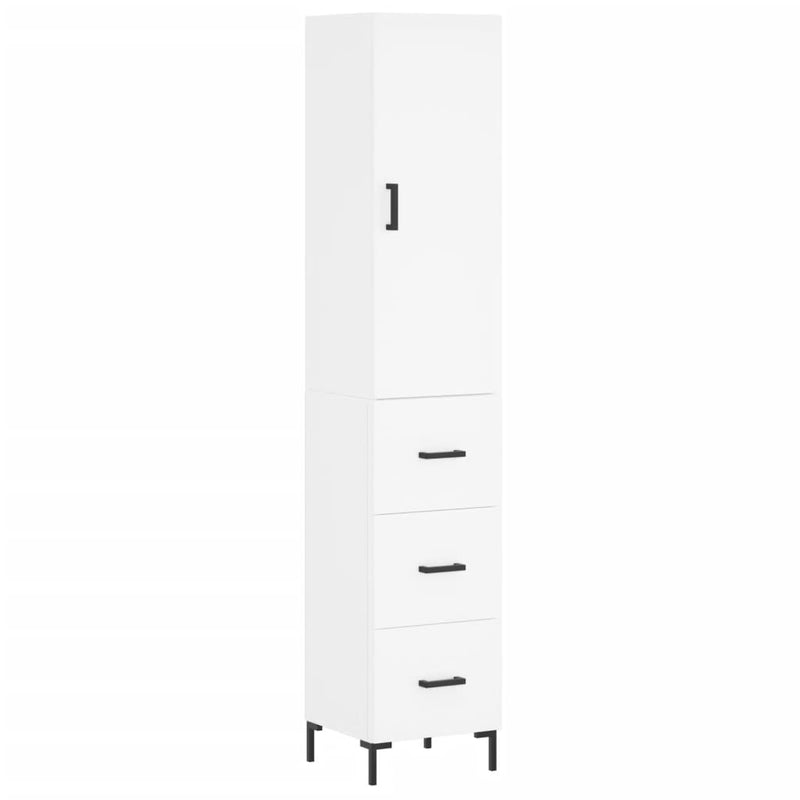 vidaXL fehér szerelt fa magasszekrény 34,5x34x180 cm