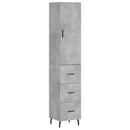 vidaXL betonszürke szerelt fa magasszekrény 34,5x34x180 cm