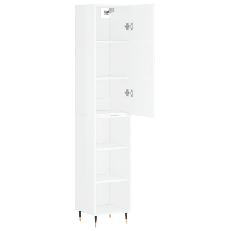 vidaXL magasfényű fehér szerelt fa magasszekrény 34,5 x 34 x 180 cm