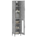 vidaXL betonszürke szerelt fa magasszekrény 34,5x34x180 cm
