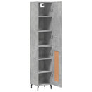 vidaXL betonszürke szerelt fa magasszekrény 34,5x34x180 cm