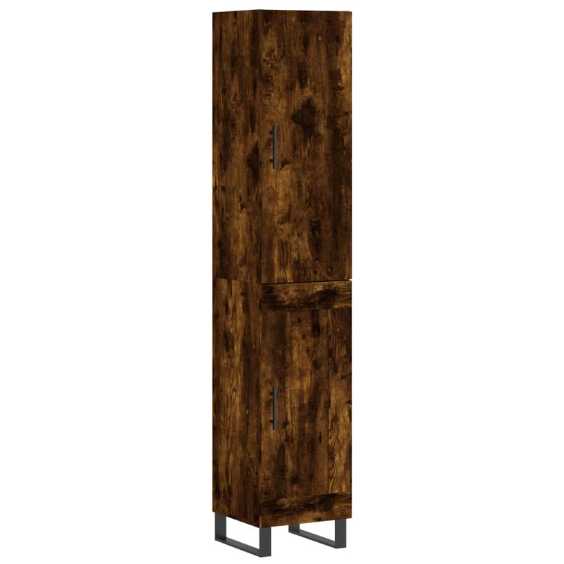 vidaXL füstös tölgy színű szerelt fa magasszekrény 34,5x34x180 cm