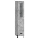 vidaXL betonszürke szerelt fa magasszekrény 34,5x34x180 cm