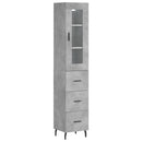 vidaXL betonszürke szerelt fa magasszekrény 34,5x34x180 cm