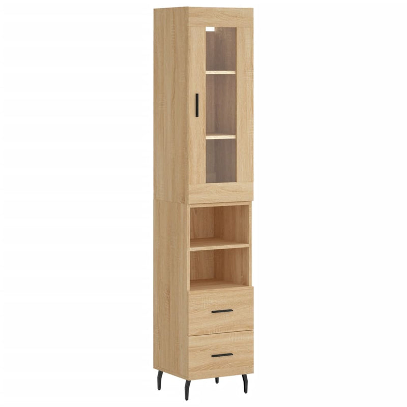 vidaXL sonoma tölgy szerelt fa magasszekrény 34,5x34x180 cm