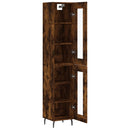 vidaXL füstös tölgy színű szerelt fa magasszekrény 34,5x34x180 cm