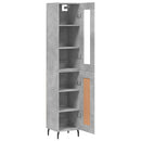 vidaXL betonszürke szerelt fa magasszekrény 34,5x34x180 cm