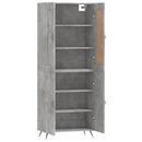 vidaXL betonszürke szerelt fa magasszekrény 69,5 x 34 x 180 cm