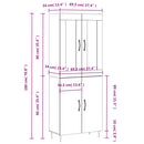 vidaXL betonszürke szerelt fa magasszekrény 69,5 x 34 x 180 cm