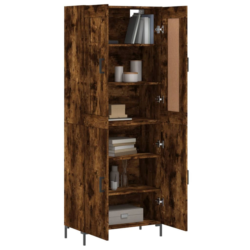 vidaXL füstös tölgy színű szerelt fa magasszekrény 69,5 x 34 x 180 cm