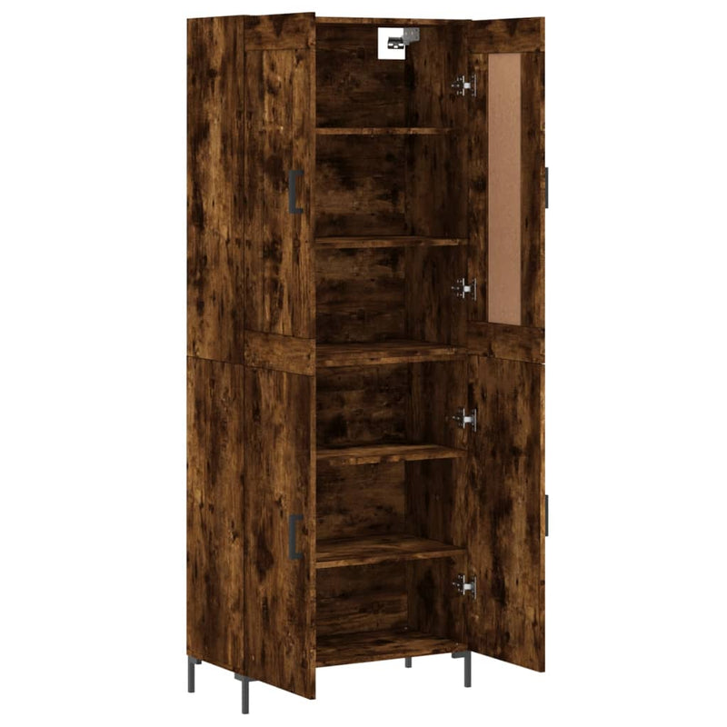 vidaXL füstös tölgy színű szerelt fa magasszekrény 69,5 x 34 x 180 cm