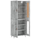 vidaXL betonszürke szerelt fa magasszekrény 69,5 x 34 x 180 cm