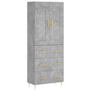vidaXL betonszürke szerelt fa magasszekrény 69,5 x 34 x 180 cm