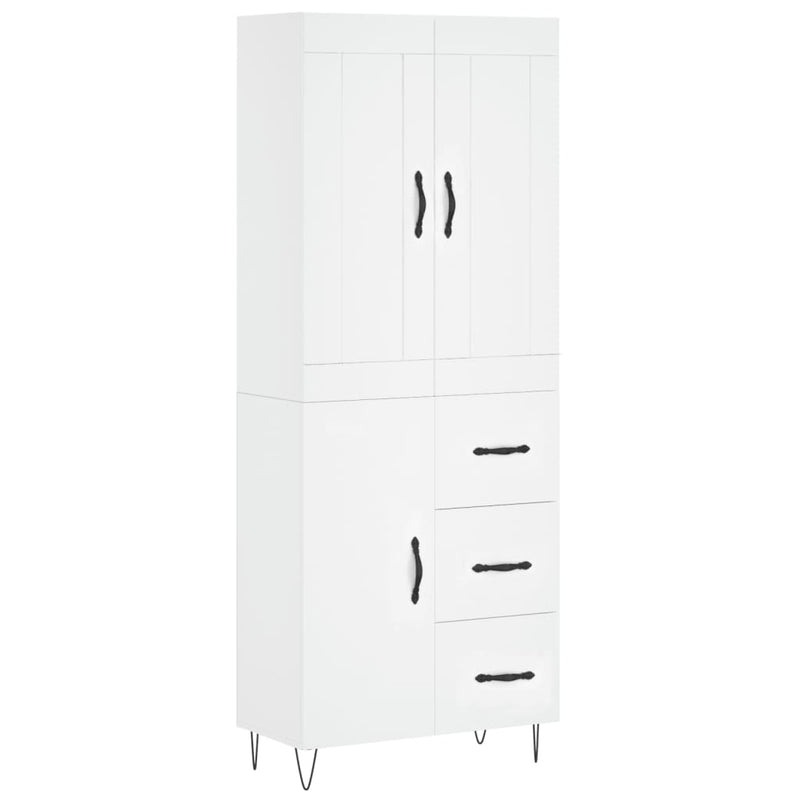 vidaXL fehér szerelt fa magasszekrény 69,5 x 34 x 180 cm