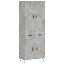 vidaXL betonszürke szerelt fa magasszekrény 69,5 x 34 x 180 cm