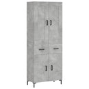 vidaXL betonszürke szerelt fa magasszekrény 69,5 x 34 x 180 cm
