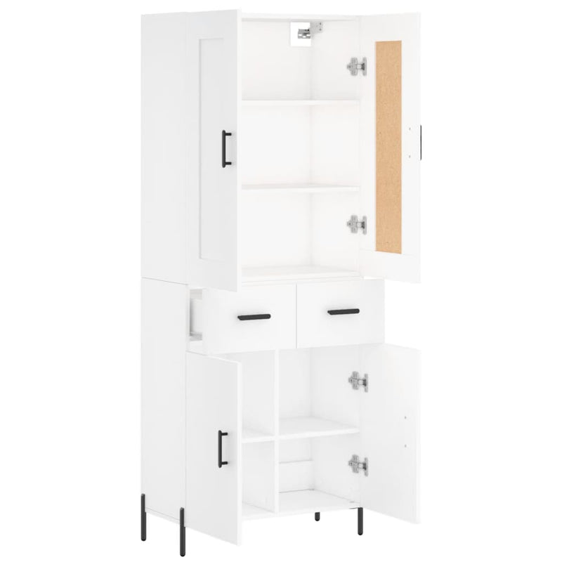 vidaXL fehér szerelt fa magasszekrény 69,5 x 34 x 180 cm