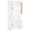 vidaXL fehér szerelt fa magasszekrény 69,5 x 34 x 180 cm