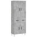 vidaXL betonszürke szerelt fa magasszekrény 69,5 x 34 x 180 cm