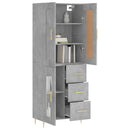 vidaXL betonszürke szerelt fa magasszekrény 69,5 x 34 x 180 cm