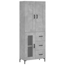 vidaXL betonszürke szerelt fa magasszekrény 69,5 x 34 x 180 cm