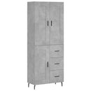 vidaXL betonszürke szerelt fa magasszekrény 69,5 x 34 x 180 cm
